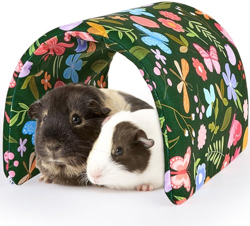 Hedgeink Guinea Pig Tunnel Rabbit Tunnels and Hides Rabbit Hideaway, Washable Guinea Pig House Toys Accessories Hamster House for Chinchilla Ferret Bunny Small Animals, Butterfly