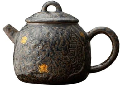 Teekannen und Kaffeegeschirr Reise-Teeset Grobe Keramik-Topf, Alter Teekocher, Wasserkocher, Kung-Fu-Tee-Set, Dekoration, 180 Ml, Handgefertigte Alte Steinschlamm-Teekanne Teeservice(Type-B)
