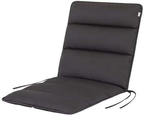 HAVE A SEAT Living Gartenstuhlauflage Niedriglehner 100x48 cm – Komfortpolsterung & ca. 3 cm Dick – Wetterfest & Waschbar bis 95°C – 1er Set – Anthrazitgrau | Serie Flair