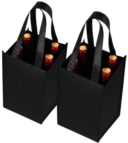 2 Stück Weintragetasche mit 6 Fächern Flaschentasche Weintragetaschen 4 Flaschen Flaschenträger Tragbare Weinflaschen Geschenktasche für Wasserflaschen, Wein Und Bier,Camping-Picknick