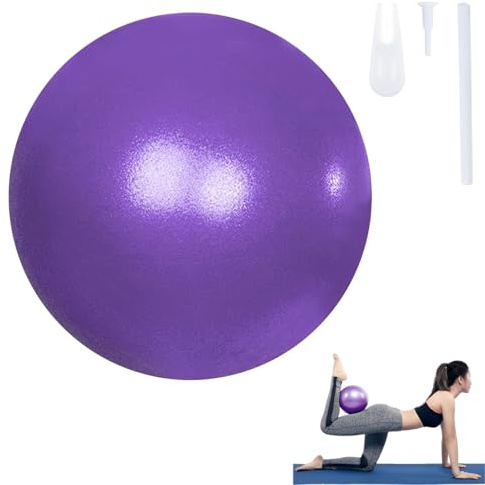 Keratobleem 25cm Pilates Ballon de Gymnastique, Yoga Ball,Petit Ballon de Gymnastique avec Paille Gonflable, Balle de Fitness pour Sport, Yoga, Pilates