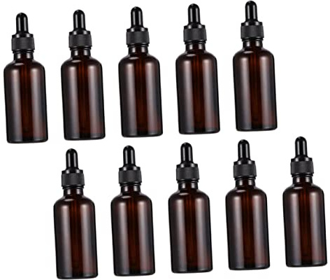 KAILIKETIY 10pièces Lot De Flacons Compte-gouttes Verre Pour Stockage De Médicaments Et Parfum Réutilisable