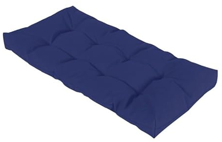 RZYW 8cm Dicke Bankauflage Outdoor Wasserdicht, Sitzauflage Sitzkissen Bank, rutschfeste Bankkissen Gartenbank Auflage, Polster für Gartenmöbel Bank Fensterbank Hollywoodschaukel,Blau,160x40x8cm