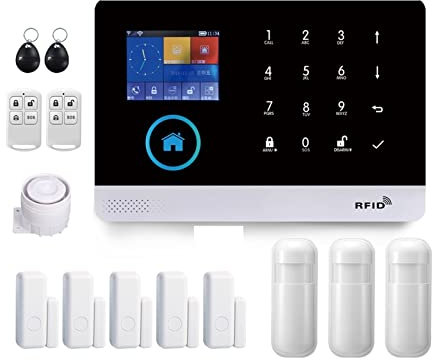 Kit Alarme Maison, PG103 Système d'alarme WiFi 4G Tuya avec capteur de mouvement immunitaire for animaux de compagnie IP Camera sans fil Smart Home Sécurité Support vocal Contrôle vocal(E)