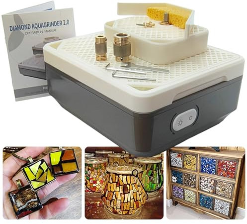 Machine de meulage de vitrail double couche avec 5 embouts de meulage pour verre d'art et céramique