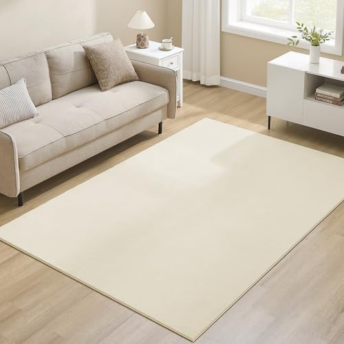 SONGMICS Tappeto per Soggiorno, Tappeto 160 x 230 cm, Tappeto Salotto Antiscivolo, per Soggiorno Camera da Letto Cameretta, Lavabile in Lavatrice, Moderno, Beige Cappuccino TAR013LZ02