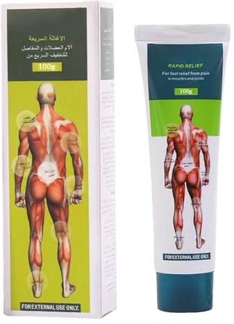 Pruojhw Crème de massage pour les genoux et les muscles - 100 g - Pommade apaisante - Non grasse - Pour les jambes, le dos, les épaules, le quotidien, le travail, la maison, les déplacements