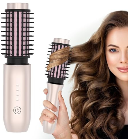 Cordless Curling Pro. Hot Brush Rechargeable for Long Hair