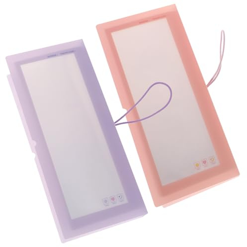Tofficu 2pcs Transparent Sticker Collecting Albums with Macaron Color Strap Large Capacity Decals Organizer Books for Stationery Storage and Journal Protection Portable