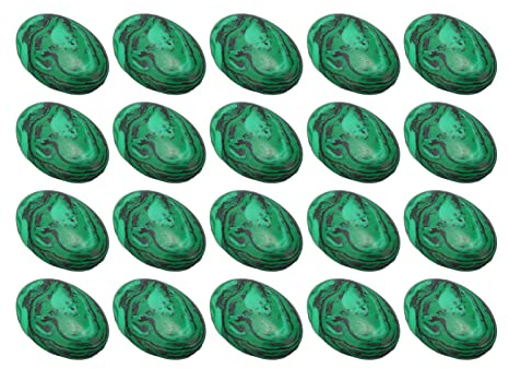 Oytrui 20sts äggformade Malakitsten, Polerad Slät Oval Palm ädelsten Cabochon för Stressavlastning, med 18x13mm Kompakt Storlek för Smycken Som Gör Gåvor Julfödelsedag