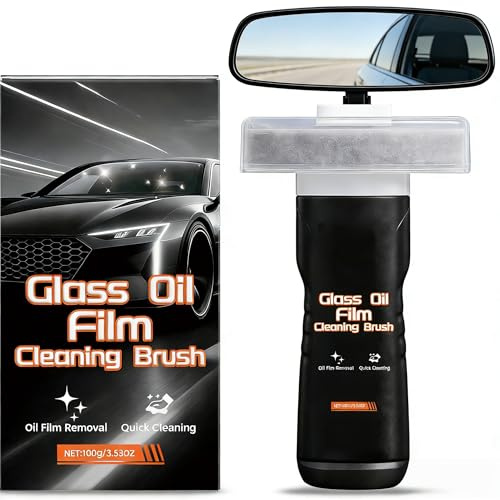 Pulizia Vetri Auto,Oil Film Cleaning Brush,Clear Vision Glass Cleaner,Clear Vision Auto,Detergente Vetri Auto,Detergente per Parabrezza e Rimozione Pellicola D'olio
