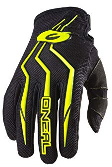 O'NEAL | Fahrrad- & Motocross-Handschuhe | MX MTB Mountainbike Enduro Motorrad | Sichere Passform, Ergonomische Polsterung, TPR-Streifen | Element Glove | Erwachsene | Schwarz Neon Gelb | Größe M