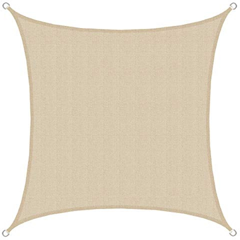 AMANKA 2 x 2 m UV Sonnensegel Quadratisch Wasserdurchlässig - Sonnenschutz Balkon Terrassendach Sichtschutz Garten - Sonnensegel Sonnendach Segel Terrasse Trampolin Pergola Wohnwagen Pool Camping