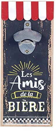 ITINT Décapsuleur Mural Vintage MDF : Les Amis de la bière, H 30 cm