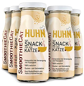 SmoothieCat 6er Pack Huhn&Herz je 150ml Katzensmoothie Flüssignahrung für Katzen Futtertopping