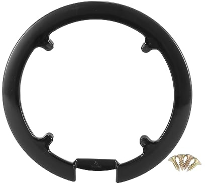 X AUTOHAUX Kettenradabdeckung 42/44 Zähne 8 Löcher Für Fahrrad Schwarz | Kunststoff, Teilung 11cm, Lochdurchmesser 3mm, Abmessung 1x19,8cm, 4 Schrauben