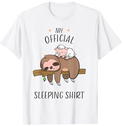 Camiseta de dormir perezoso y dulce oveja mujeres, hombres, niños Camiseta