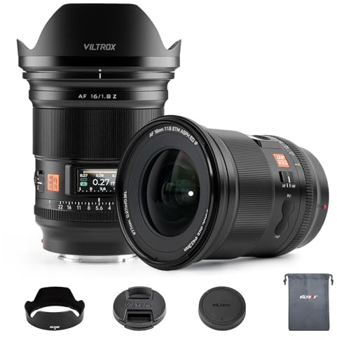 VILTROX 16 mm F1.8 full ram STM autofokus objektiv för Nikon Z monteringskamera objektiv kameralinser stor bländare vidvinkelobjektiv kompatibel med Nikon Z9 Z8 Z7 Z6 Z5 Z50 Z30 ZFC