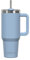 WATERSY 891ml Mug Isotherme avec Paille et Poignée, 30oz Double Acier Inoxydable Tasse de Voyage Isotherme, Anti-fuite, Gobelet à Café à Emporter, Pour Voiture, Bureau, Travel (Bleu Gris)