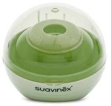 Suavinex, Tragbarer Schnuller Sterilisator mit UV-Licht, Beseitigt 99% der Keime in 3 Minuten, Batterie- oder USB-betrieben, Sicher, Ohne chemische Mittel, Ideal für unterwegs und Reisen, Duccio Grün