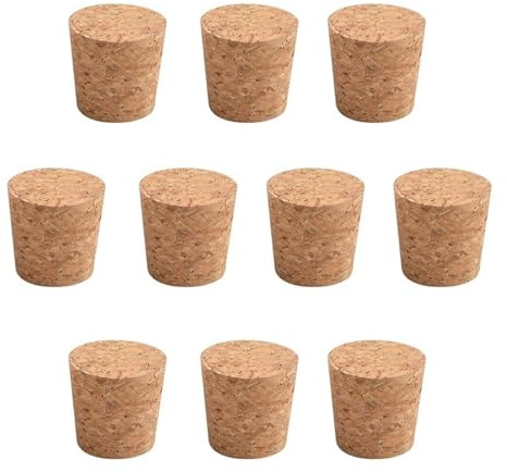 INCREWAY 10 tapones de corcho de madera, tapones cónicos para botellas de vino, tapones de repuesto para botellas de cerveza, sellador de tarros de botellas de vidrio
