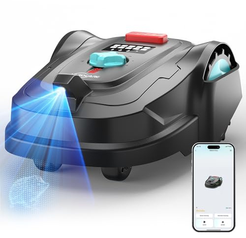 YARDCARE M800Plus Robot Cortacesped sin cable perimetral,máx. 800 m²,posicionamiento GPS + visión IA, trayectorias en U,robot cortacésped sin cable con App,carga automática,detección de 150 obstáculos