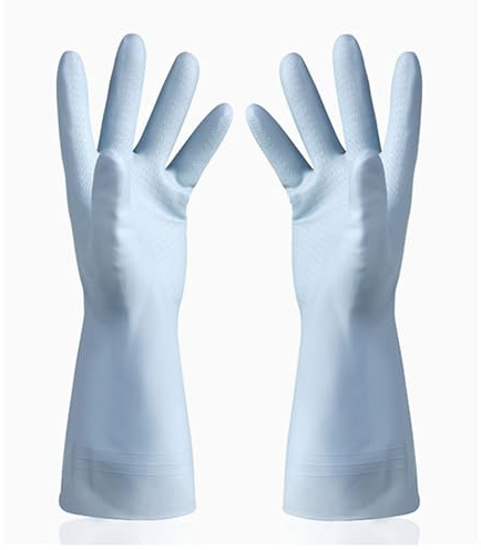 Jenngaoo Guanti da Pulizia in Gomma Riutilizzabili, Impermeabili Spessi Durevoli con Design Antiscivolo per Lavare Piatti, Pulizie Domestiche e Giardinaggio (S)