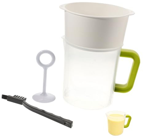 STAHAD Filtro per Latte di Soia, Milk Maker, Set da 1,5l in Plastica Asta e Spazzola, Filtraggio Rapido per Yogurt e Succo Colore Casuale