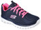 Skechers Women's Graceful Get Connected Trainers, Navy Hot Pink, 4 UK Wide