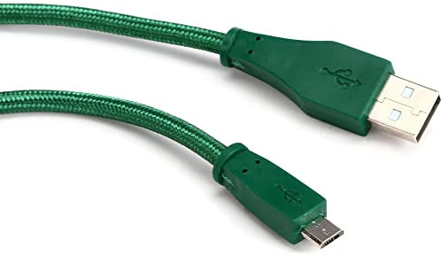 ROLAND Interconnect Cable, Usb-A - Micro-Usb, Green Woven, RCC-5-UAUM, length: 5Ft/1.5m