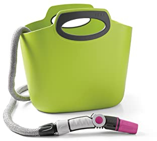 GF Garden, Aquapop 30, Tubo Estensibile da Giardino 30 Metri, in Kit pronto all’uso, con pratica Borsa – Contenitore in Plastica, per l’Irrigazione di Giardini e Balconi, colore Verde Lime