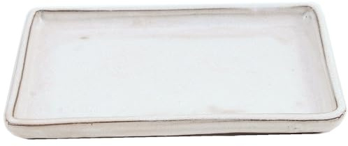 Bonsai - Untersetzer eckig 23.5 x 17.5 (innen 21 x 15) cm cremefarben Keramik 53320