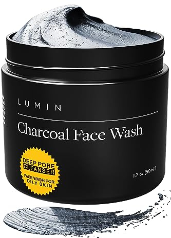 Lumin Charcoal Face Wash Daily Detox, Purifying Cleanser for Men with Charcoal, Rose Oil & Centella, 100ml