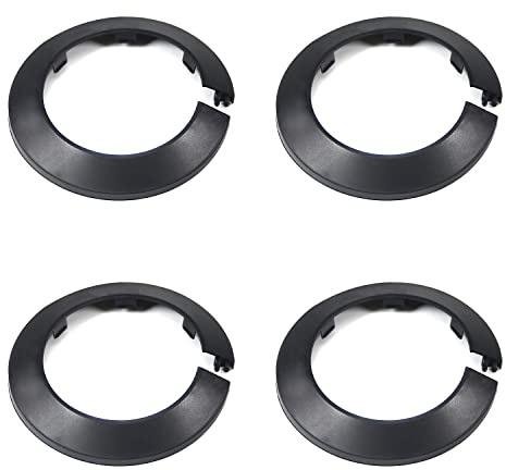 MroMax Lot de 4 cache-tuyaux de 7,3 cm de diamètre extérieur en plastique PP pour décoration de tuyau mural et tube de radiateur Noir 75 mm