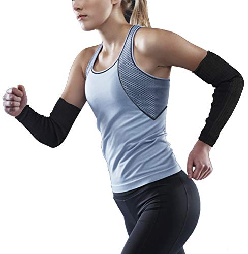 Wakects Manicotti da lavoro Resistenti ai Tagli, Protezione per avambraccio, Anti Taglio, Resistente alle bruciature, 1 Paio Guanto di protezione anti-taglio, Nero