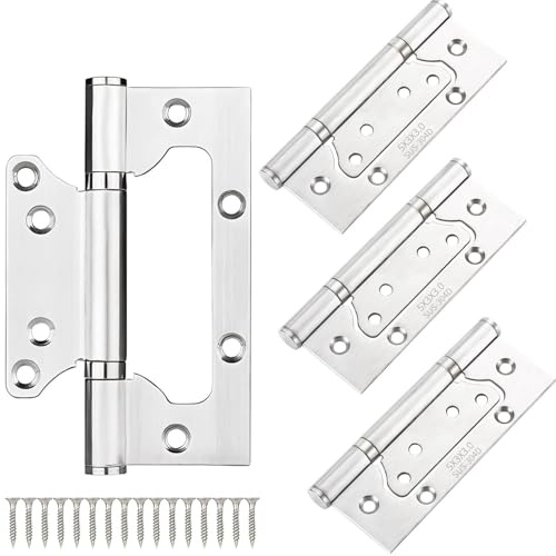 5 Zoll Qrity 4x Edelstahl Scharniere 125mm Türband Türscharnier Edelstahl Aufschraubscharnier Beschlag, Silber