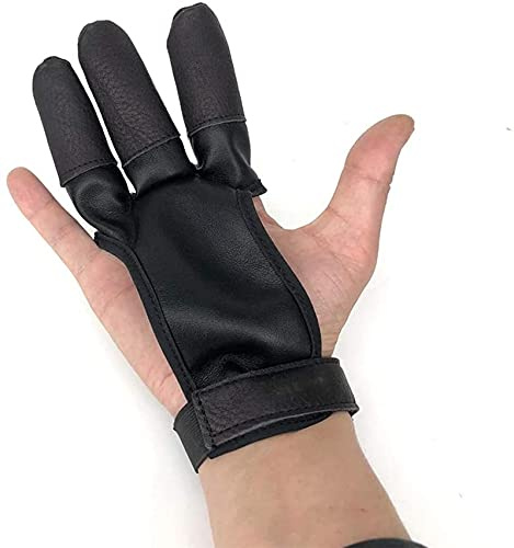 Namvo Archery Glove Three Finger Shooting Hunting Leather Glove Protector Adecuado para la caza con arco largo tradicional