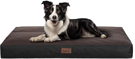 PillowPrim Hundekissen flauschig Hundematte - Waschbar Hundekissen flauschig - Haustierbett Hundematratze – für mittelgroße Hunde - M 70x50 cm - Hundebett, Haustierbett - Dunkelbraun Oxford