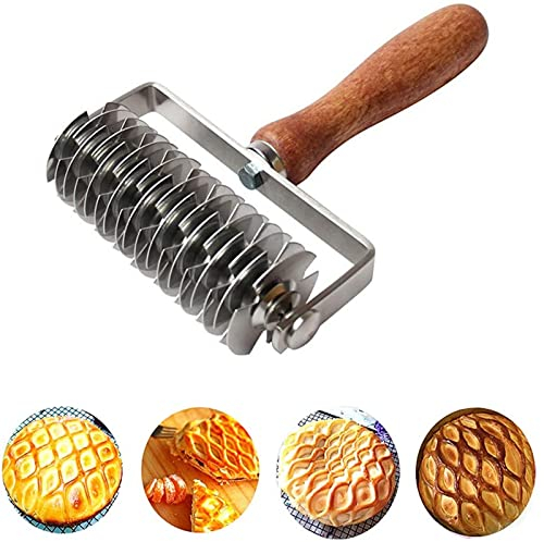 SXZHSM Rouleau à Croisillons Motif Roulette Patisserie a Losanges en Treillis Motif Rouleau Pâtisserie Acier INOX pour Pizza Lattice Pâte à Pain Cookie Pie de Cuisine Boulangerie Outil