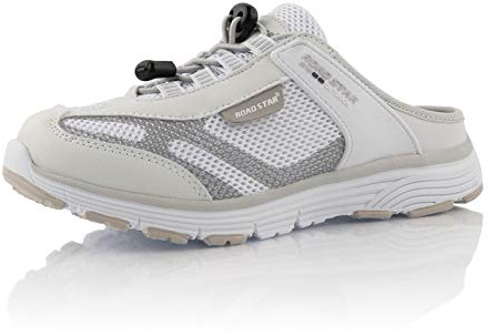 Fusskleidung® Damen Herren Hausschuhe atmungsaktive Clogs leichte Pantoffeln Weiß Grau EU 39