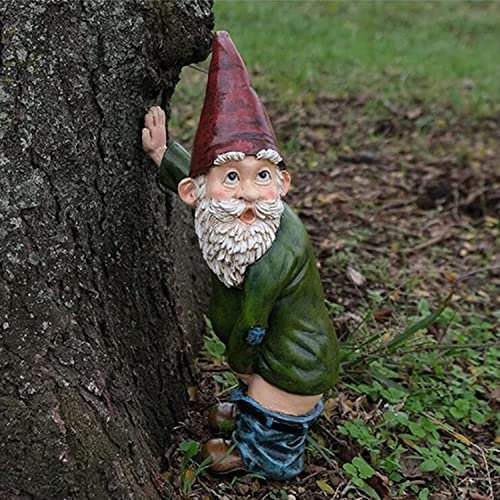 Garden Gnomes Ornaments, Waterproof Resin Funny Garden Gnome Statue Ornaments, Garden Gnome Outdoor Decoration for Patio Yard Lawn Porch (15cm)