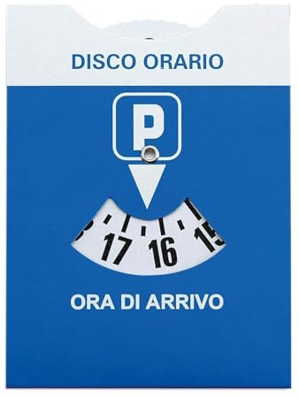 Disco Orario Auto MAXI con Busta Protettiva in PVC - 15x12 CM - BENESSERE In Linea® - Parchimetro Disco Orario Italiano x Auto e Moto - Accessori auto interno - Gadget auto