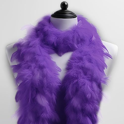 Charleston Burlesque - Boa di piume a scelta, lunghezza circa 1,80 m, colore: viola scuro