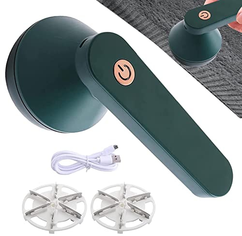 Rasoio elettrico USB, per rimuovere pelucchi, ricaricabile, con lame rotanti di ricambio, per vestiti, maglioni, mobili, lana, moquette