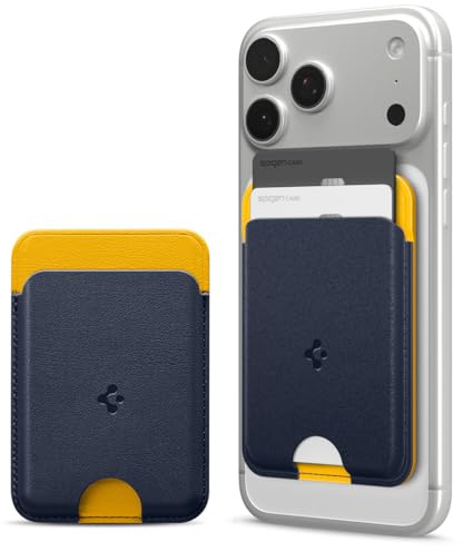 Spigen Nano Pop MagFit Magnetisches Wallet für MagSafe & Pixelsnap | Premium MagSafe Wallet aus zweifarbigem Silikon für MagSafe kompatible iPhone Modelle und Pixelsnap Geräte - Blaubeer Navy