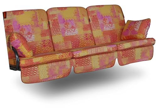 Angerer Freizeitmöbel GmbH Hollywoodschaukel Auflage Comfort - passend für viele 3-Sitzer Hollywoodschaukeln - Schaukelauflage Made in Germany (Rosa-Orange-Gelb Gemustert)