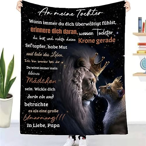 UOOYAA Kuscheldecke Geschenke Flauschige Vater Tochter Deck 150 x 200cm | Personalisierte Geschenk Decke für Tochter von Papa - Super Weiche Flanelldecke Sofadecke - Geburtstag Weihnachten Geschenk