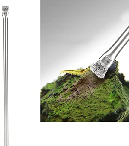 TITA-DONG Wire Bristles Brush, Fish Tank Cleaning Brush Fish Tank Cleaning Tools, Professional Aquarium Brush 304 Stainless Steel for Fish Tank Glass Tank Home Kitchen(Hard 15cm/5.9in)