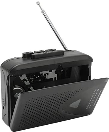 Reproductor de Casete Portátil con Altavoz Transparente, Reproductor de Casete FM Am, Minireproductor de Cinta Estéreo Retro, Conector para Auriculares de 3,5 Mm, Control de