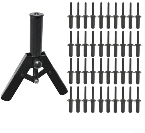 41 remaches de plástico de polietileno, herramienta de mano remachadora con 40 remaches de polietileno, kit de pistola de mano de remache de plástico para todos los remaches de plástico, eliminación